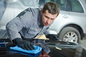 Man Cleaning Car