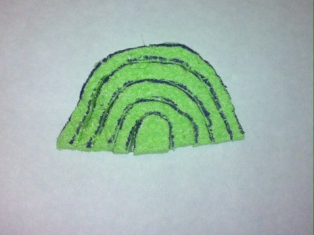 St. Patrick's Day Sponge Paintings  -  cut the rainbow apart and glue back together
