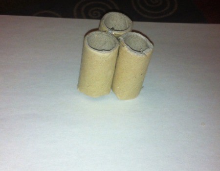 Shamrock Stencil Painting - hot glue the three longer tubes together to make a shamrock shape