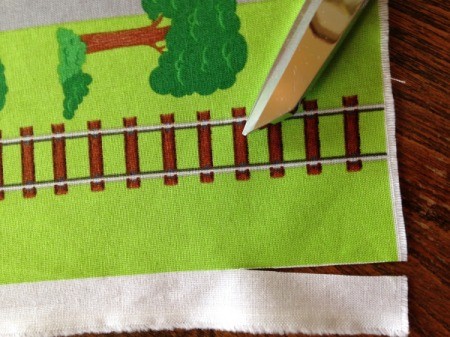 Fabric Panel Playmat - cutting off the selvage