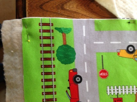 Fabric Panel Playmat - trim excess batting