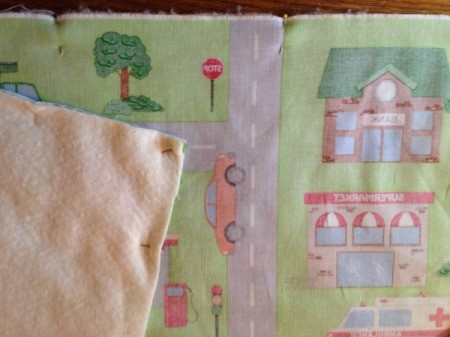 Fabric Panel Playmat - lay second panel right side down on top of the first