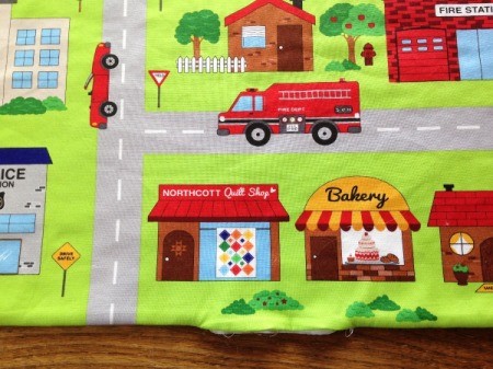 Fabric Panel Playmat - turn in seam allowance were seam left open for turning