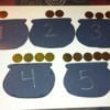 Pot of Gold Number Matching - competed pots and coins for 1 - 5