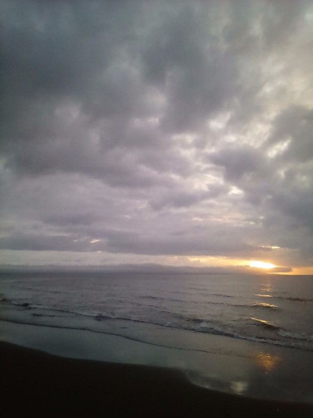 Sunset on a beach in the Philippines.