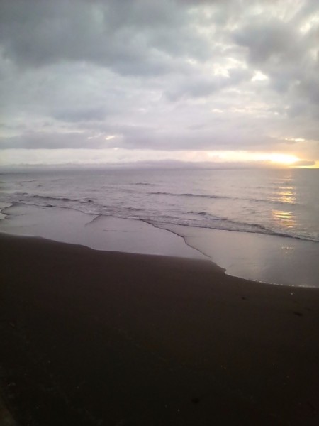 Sunset on a beach in the Philippines.