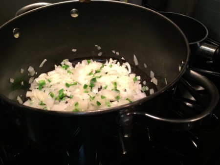 cooking veggies in pot