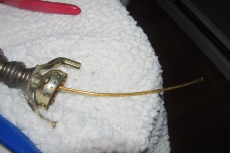 Rewiring a Living Room Lamp - pulling wires