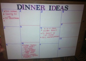 DIY Weekly Meal Planner - dinner