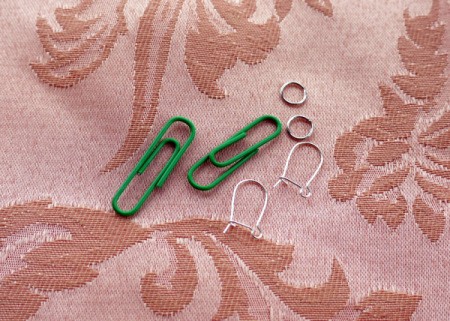 Paperclip and Bead Wrapped Earrings - supplies, clips, jump rings, and wires