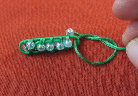 Paperclip and Bead Wrapped Earrings - finished off with a single knot