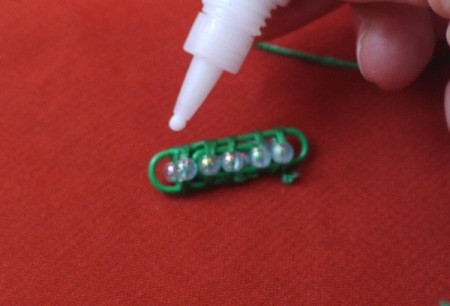 Paperclip and Bead Wrapped Earrings - apply PVA glue, which dries clear