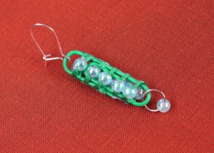 Paperclip and Bead Wrapped Earrings - finished single earring