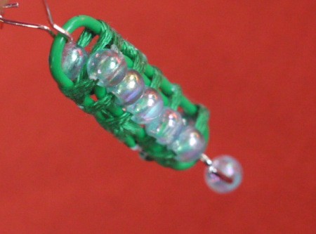 Paperclip and Bead Wrapped Earrings - attach earring wire to opposite end