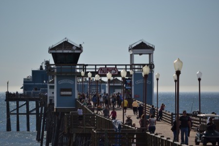 The busy Oceanside Pier in California.