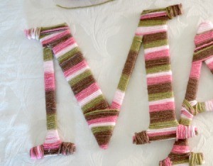 Yarn Wrap Letters and Hanger - wrapped letters