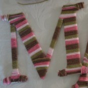 Yarn Wrap Letters and Hanger - wrapped letters