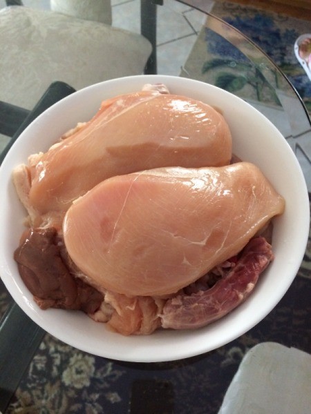 Chicken and shrimp peels for pho broth.