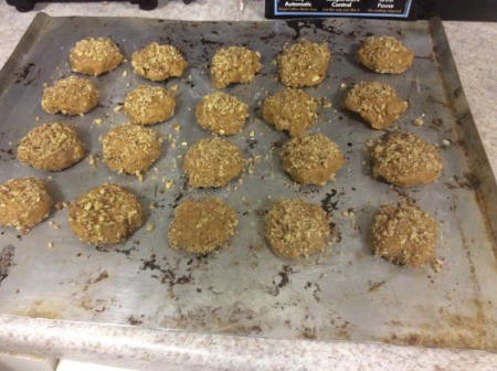 Cookies on a baking sheet.