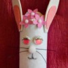 Upcycled Easter Bunny Craft - closeup of finished bunny