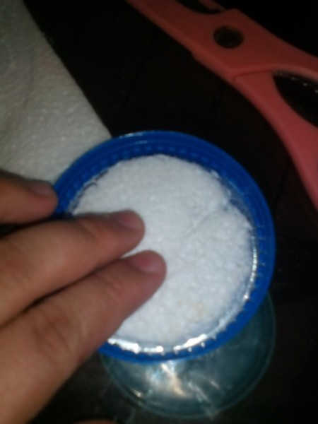 Easy Snow Globe  - glue Styrofoam to inside of jar lid