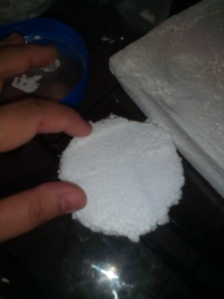 Easy Snow Globe - cut out the circle a bit smaller than the lid