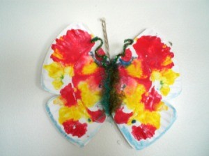 Make a Spring Butterfly from a Paper Plate - hanging butterfly