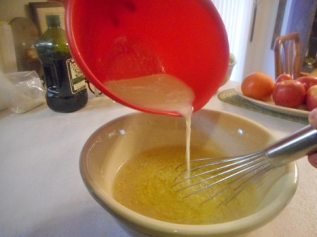 A bread dough mixture.