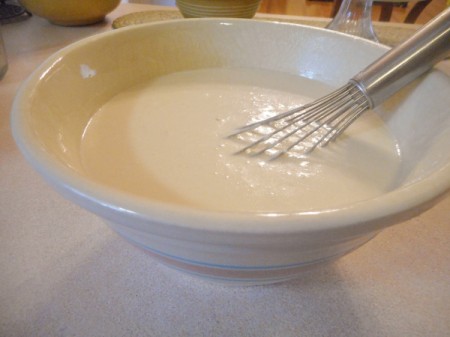 A bread dough mixture.