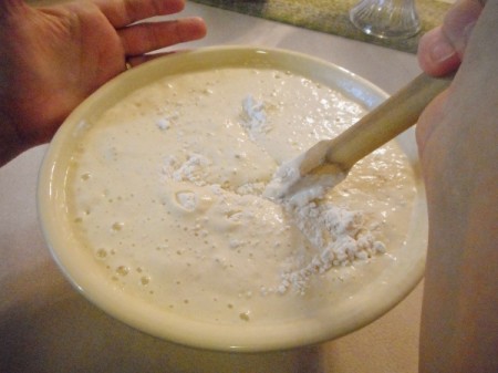A bread dough mixture.
