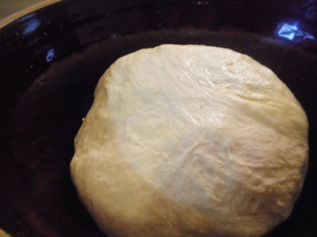 A ball of bread dough.