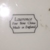 A marking on Lawrence fine bone china made in England.