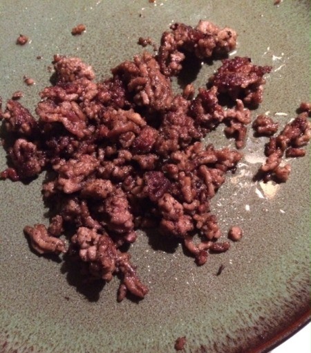 cooked ground beef on plate
