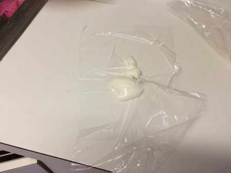 tablespoons of yogurt wrapped in plastic