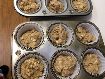 filled muffin tins