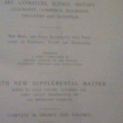 Information on 1909 Werner Encyclopedia- cover page