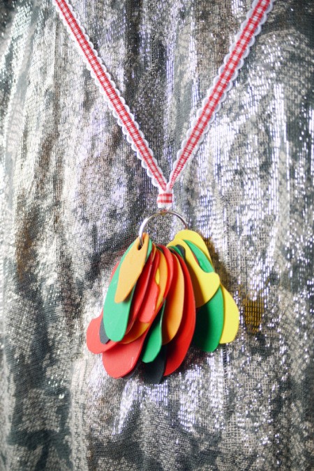 Statement Pendant Necklace - if using ribbon tie to key ring and finish ends