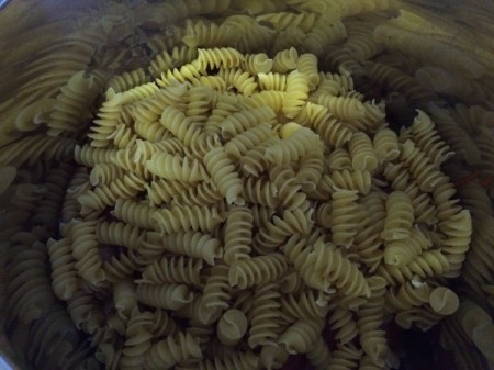 pasta in pan