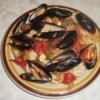 Mussels with Garlic and Tomato on plate