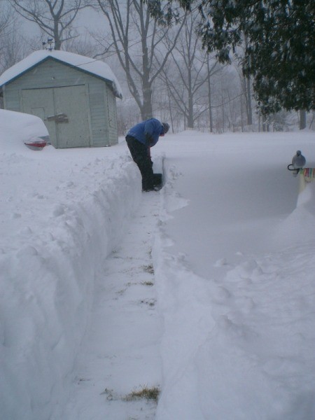 Wear Rubber Gloves Inside Gloves - person clearing a path in the snow