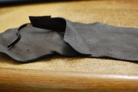 DIY Leather Bow Bracelet - leather scrap, create paper oval pattern after measuring wrist