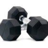 A pair of dumbbell hand weights.