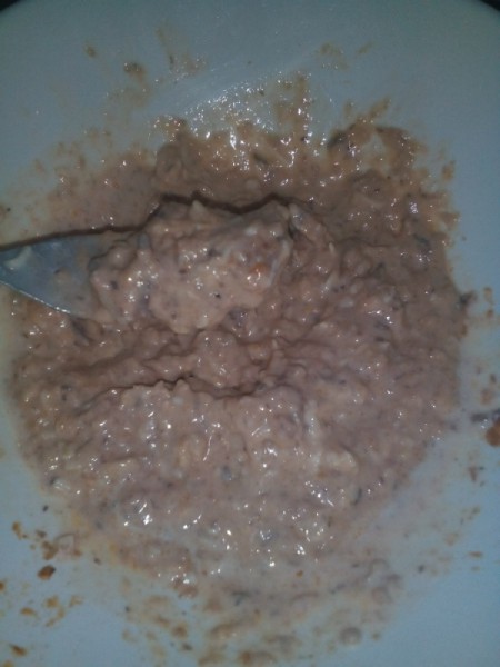 mixed tuna filling in bowl