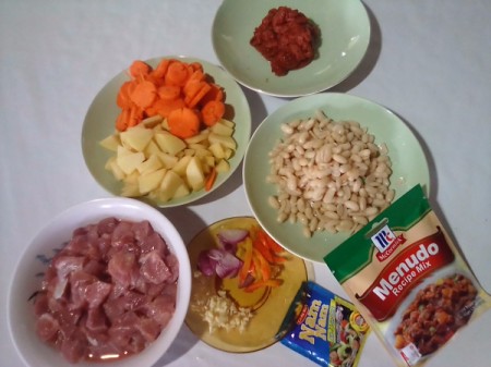 Pork menudo ingredients.