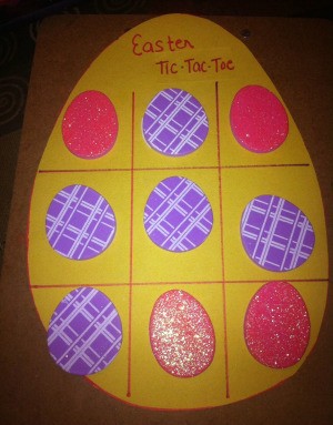 Easter Tic-Tac-Toe - finished sticker board