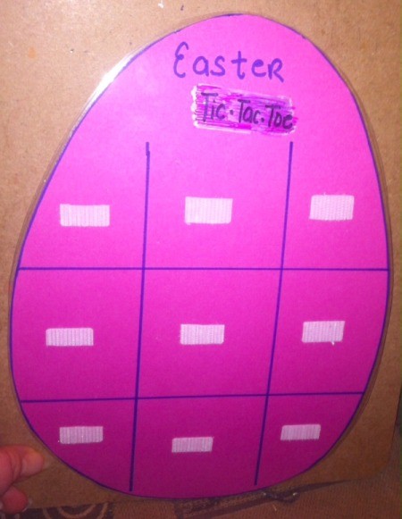 Easter Tic-Tac-Toe - Velcro strips on game board