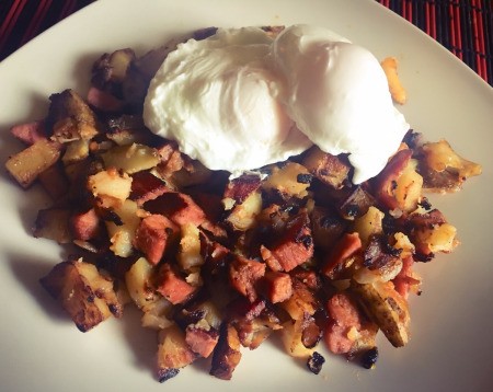 Corned Beef Hash and Egg Breakfast