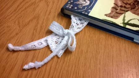 Easy Lace Bookmark - bookmark in a book