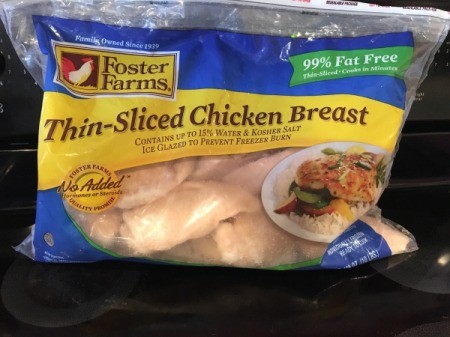 Cooking Frozen Chicken Breasts - bag of sliced chicken breasts