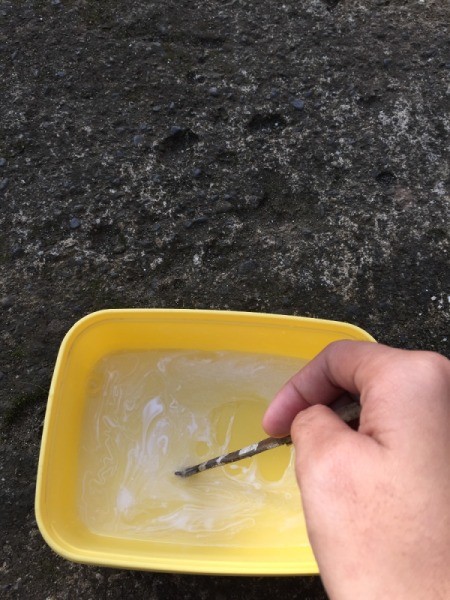 Shredded Paper Nest- watered down glue